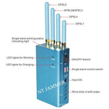 Handheld Car GPS Tracker Signal Jammer Blocker